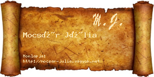 Mocsár Júlia névjegykártya